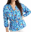 Nic + Zoe Mosaic Sofia Top In Blue Multi In Blue