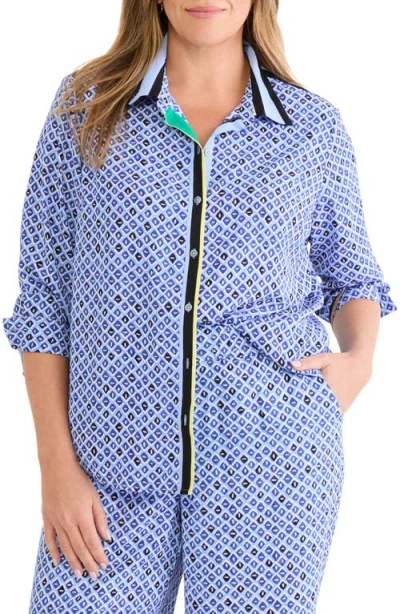 Nic + Zoe Nic+zoe Mosaic Stripe Shirt In Multi