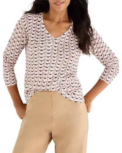 Nic + Zoe Nic+zoe Mosaica Cotton Cord Sweater In White