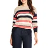 Nic + Zoe Nic+zoe Speckled Knit Striped Sweater In Multi