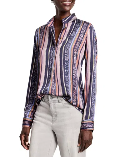 NIC + ZOE NIC+ZOE ANIMAL STRIPE SHIRT