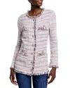 Nic + Zoe Nic & Zoe Femme Plaid Fringe Mix Knit Jacket