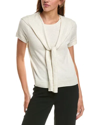 Nic + Zoe Nic & Zoe Piazza Over The Shoulder Sweater In White