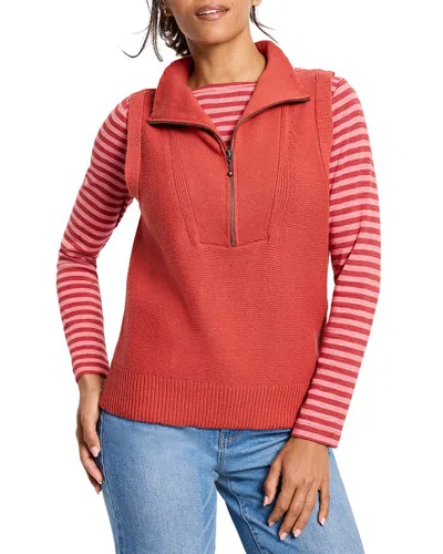 Nic + Zoe Nic & Zoe Quilted Knit Trim Puffer Vest In Multi