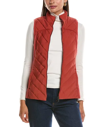 Nic + Zoe Nic & Zoe Quilted Knit Trim Puffer Vest In Orange