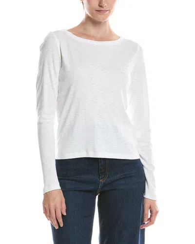 Nic + Zoe Nic & Zoe Solid Cape Rib Modern Boat T-shirt In White