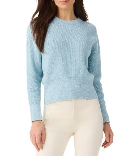 Nic + Zoe Nic & Zoe Stitched Crew Sweater In Blue