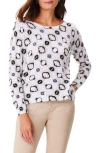 Nic + Zoe Nic+zoe Night & Day Abstract Print Sweater In White Multi