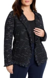 Nic + Zoe Plus Nightfall Fringe Mix Knit Jacket