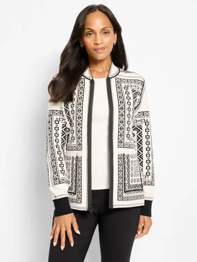 Nic + Zoe Nordic Nights Reversible Jacket In Black Multi