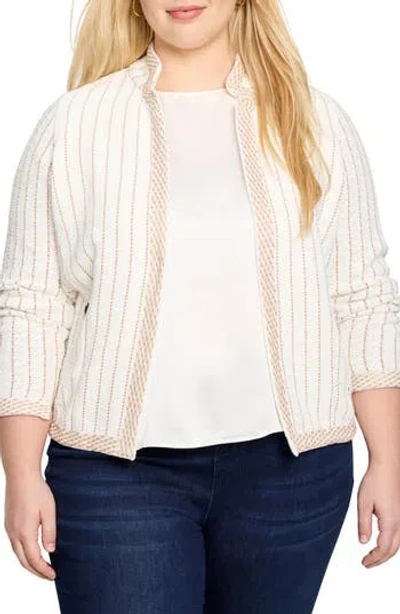 NIC + ZOE NIC+ZOE NOTCH COLLAR STRIPE KNIT JACKET