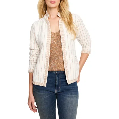 NIC + ZOE NIC+ZOE NOTCH COLLAR STRIPE KNIT JACKET