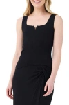 Nic + Zoe Notched Jersey Tank In Black