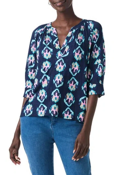 NIC + ZOE NIC+ZOE OCEAN BATIK PRINT TOP