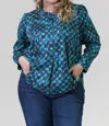 Nic + Zoe Ocean Dot Top In Green Multi In Green