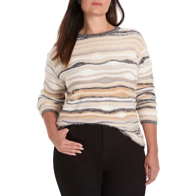 Nic + Zoe Nic+zoe Odyssey Mix Stripe Sweater In Gray