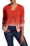 Nic + Zoe Nic+zoe Ombre Ribbed Cardigan In Pink Multi