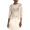 Nic + Zoe Nic+zoe Open Stitch Sweater In Neutral Multi
