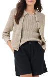 Nic + Zoe Openwork Knit Cardigan In Brown Rice