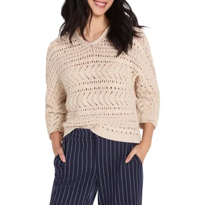 Nic + Zoe Nic+zoe Openwork Sweater In Neutral