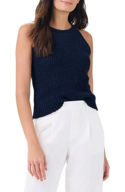 Nic + Zoe Nic+zoe Openwork Sweater Tank In Dark Indigo