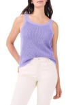 Nic + Zoe Openwork Sweater Tank In Lavender