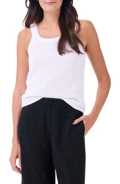 Nic + Zoe Openwork Sweater Tank In Paper White