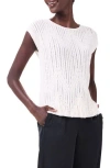 Nic + Zoe Openwork Sweater Top In Classic Cream