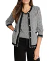 Nic + Zoe Nic+zoe Opposites Attract Striped Cardigan In Black Mix