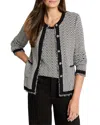 Nic + Zoe Nic+zoe Opposites Attract Striped Cardigan In Black