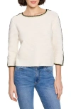 Nic + Zoe Nic+zoe Ottoman Stitched Sweater In Classic Cream
