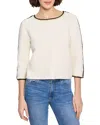 Nic + Zoe Nic+zoe Ottoman Stitched Sweater In Classic Cream