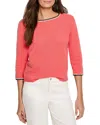 Nic + Zoe Nic+zoe Ottoman Stitched Sweater In Pink