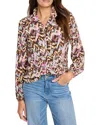 Nic + Zoe Painted Ikat Live In Top In Neutral Multi