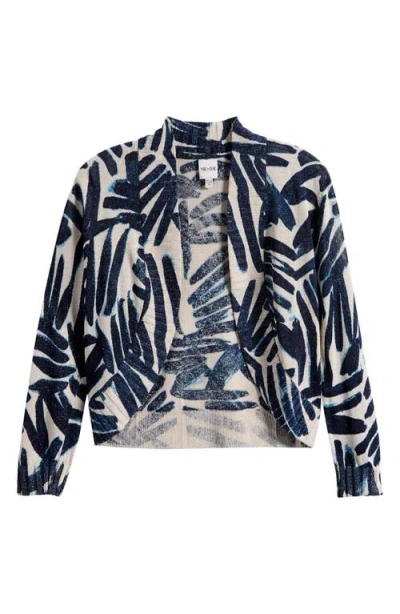 Nic + Zoe Nic+zoe Painted Palms Cardigan In Blue