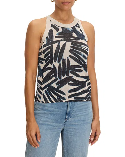 Nic + Zoe Nic+zoe Painted Palms Sweater Tank In Black