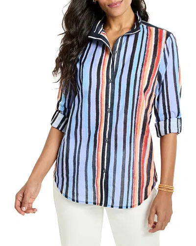 NIC + ZOE NIC+ZOE PAINTED PENINSULA COTTON SHIRT