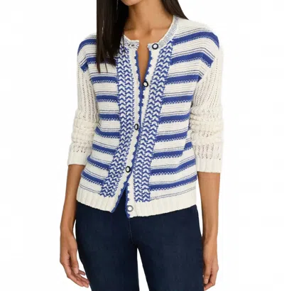 Nic + Zoe Painted Porcelain Cardigan In Blue Multi