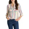 Nic + Zoe Nic+zoe Painted Stripe Popover Top In Multi