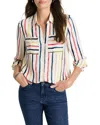 Nic + Zoe Nic+zoe Painted Stripe Popover Top In Cream Multi