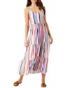 Nic + Zoe Nic+zoe Painted Stripes Tiered Maxi Dress In Pink