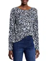 Nic + Zoe Tossed Paisley Supersoft Sweater In Indigo Multi In Indigo Multi