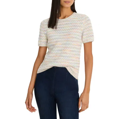 Nic + Zoe Nic+zoe Palette Mix Cotton Blend Sweater Top In White