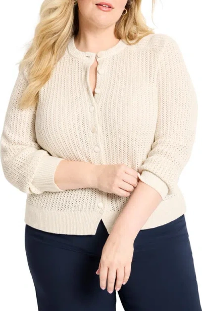 Nic + Zoe Nic+zoe Party Cardy Sparkle Cardigan In Neutral