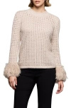 Nic + Zoe Nic+zoe Party Cuff Pointelle Sweater In Neutral