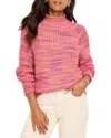 Nic + Zoe Nic+zoe Space Dye Cotton Blend Sweater In Pink Mix