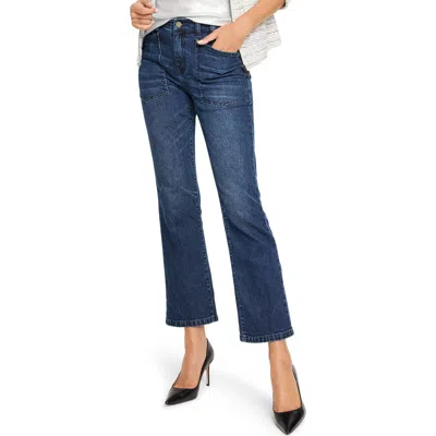 Nic + Zoe Nic+zoe Patch Pocket Ankle Demi Bootcut Jeans In Blue