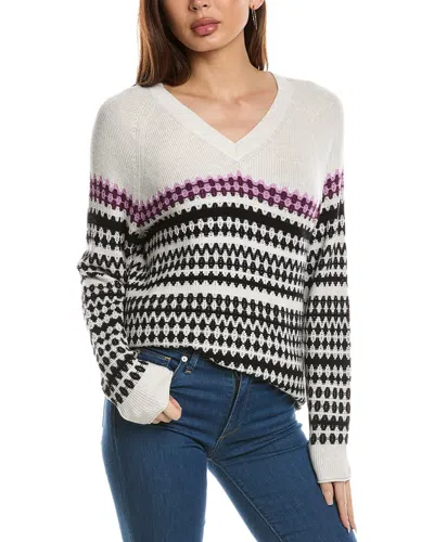 Nic + Zoe Nic+zoe Pattern Cashmere Blend V-neck Sweater