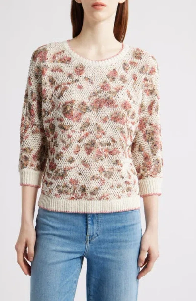 Nic + Zoe Nic+zoe Pattern Play Sweater In Neutral