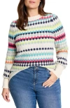 Nic + Zoe Pattern Waffle Stitch Sweater